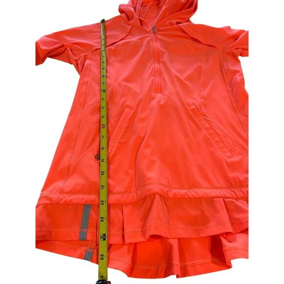 Lululemon Women’s Long Sleeve Hooded 1/2 Zip Popover Jacket Neon Coral Size 4 - Picture 9 of 9